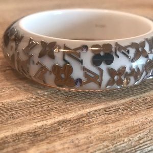Louis Vuitton large white resin bracelet.
